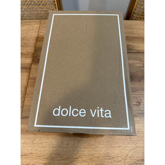 Dolce Vita Pang Heeled Sandals Ivory Stella Size 8 NIB Braided Slip On Strappy - Picture 13 of 13